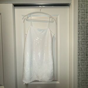 White Sequin Mini Dress